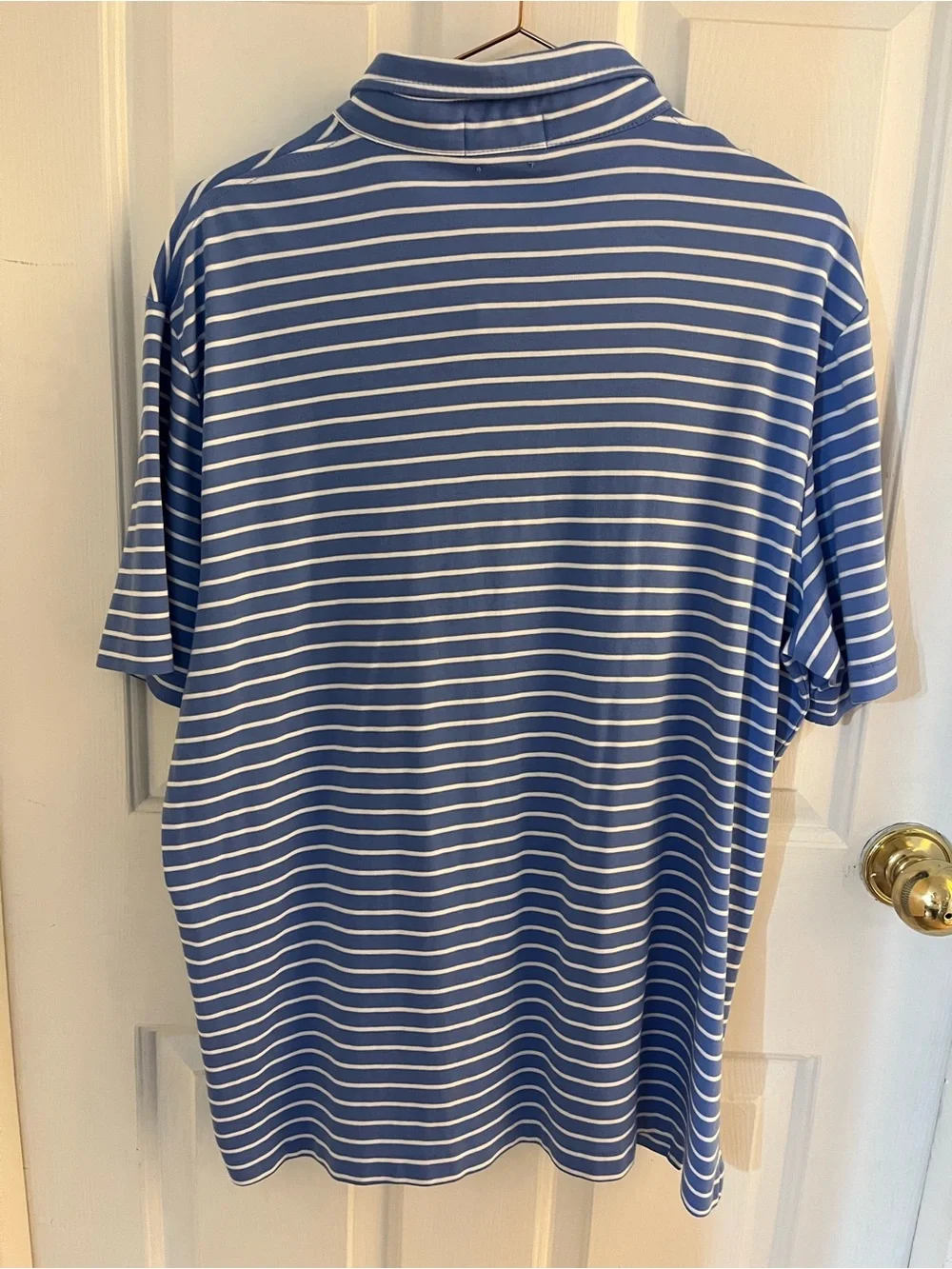 Polo Ralph Lauren Men’s XL Blue White Striped Polo 100% Cotton Preppy Golf